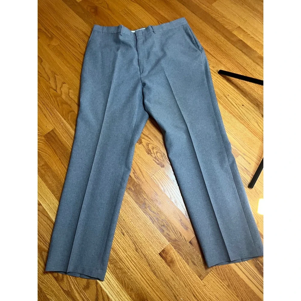 Vintage 70s Puritan Classic Fit Gray Dress Pants Suit Trousers Formal 40x32